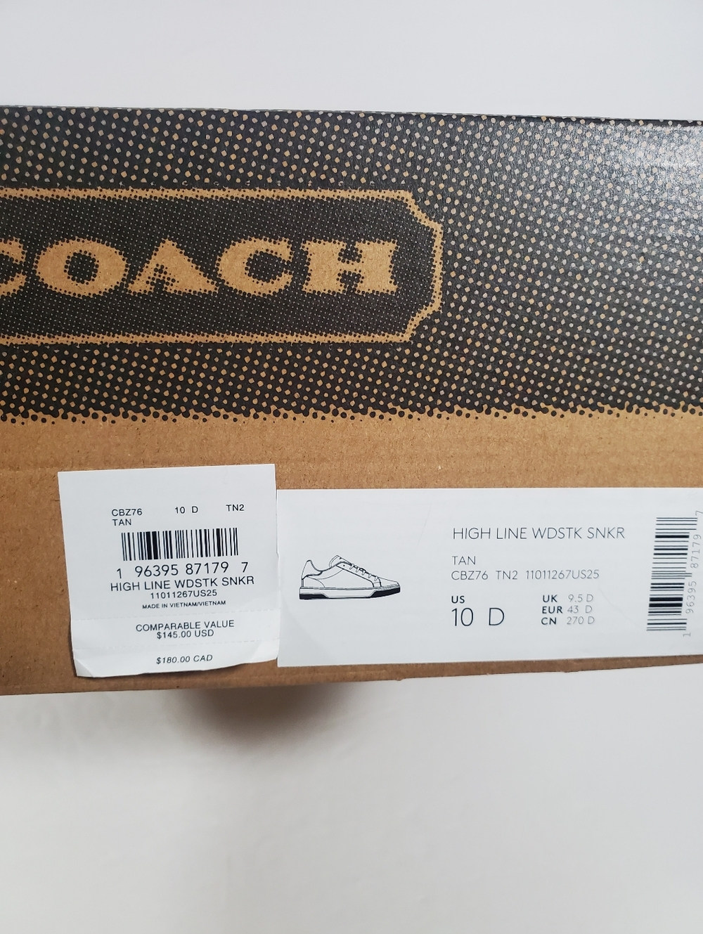 NEW Limited Coach X Peanuts men's Sneaker Signature Canvas size 10D - Picture 6 of 7